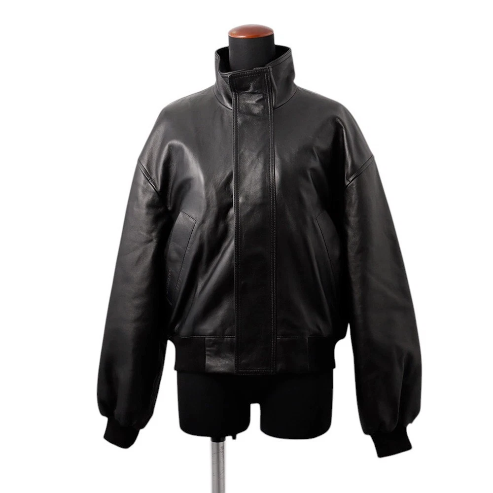 Balenciaga — BALENCIAGA Leather Jacket Size XS Semi-shiny grain sheepskin Black 851025 TS...