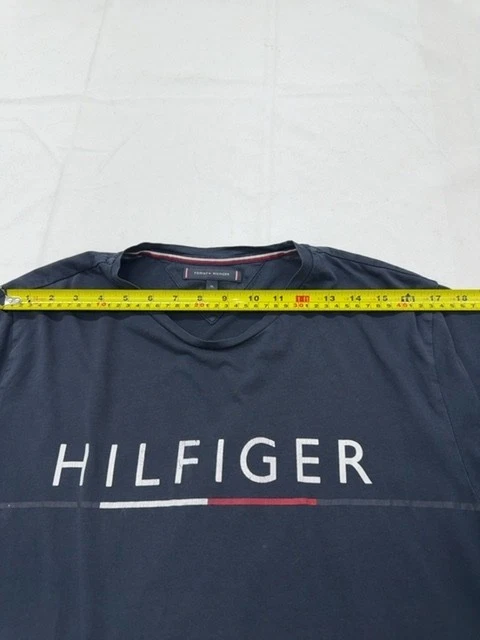 T-shirt homme Tommy Hilfiger bleu marine XL en coton biologique à manches... - Photo 4/4