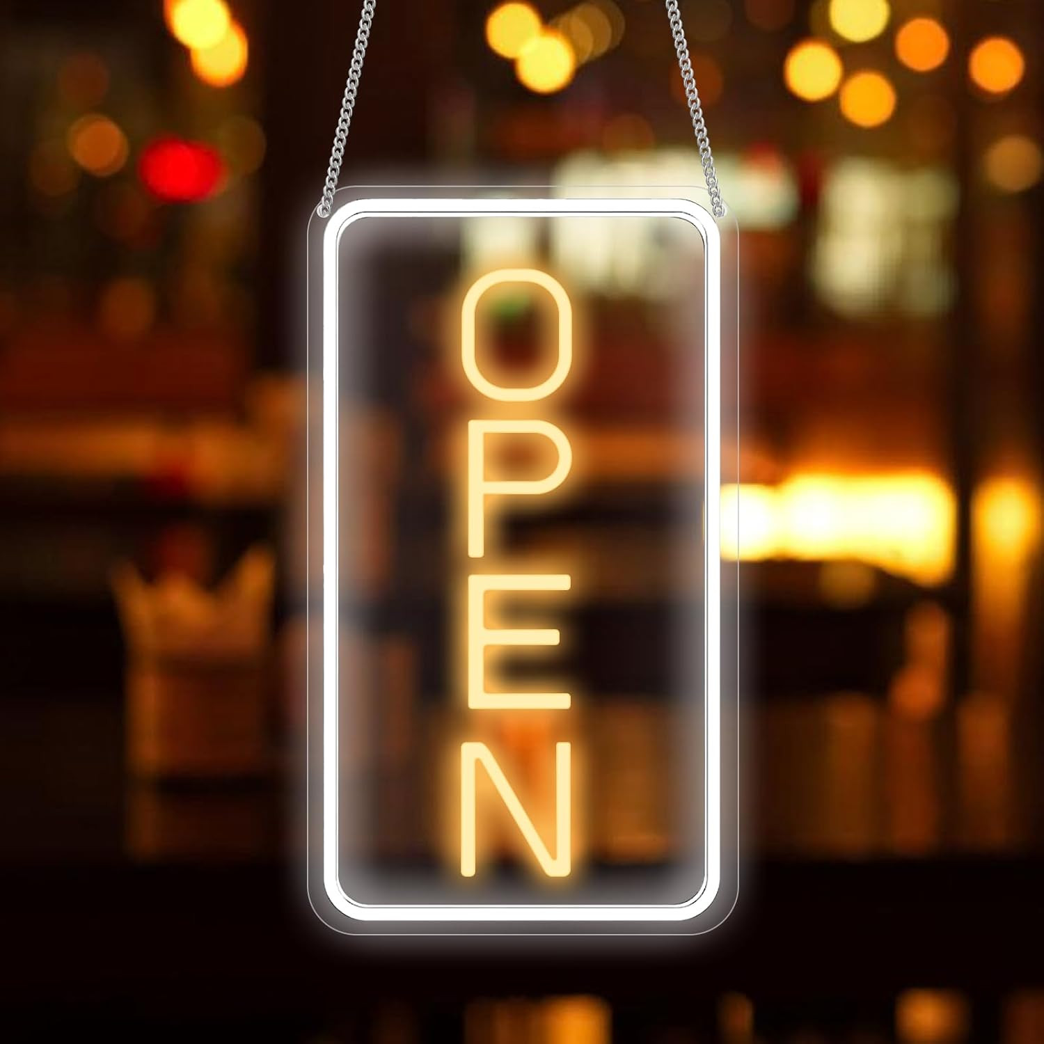 Pannello Neon Open - Led Open Sign - Pannello Lumino USB 5V Acrilico Trasparente