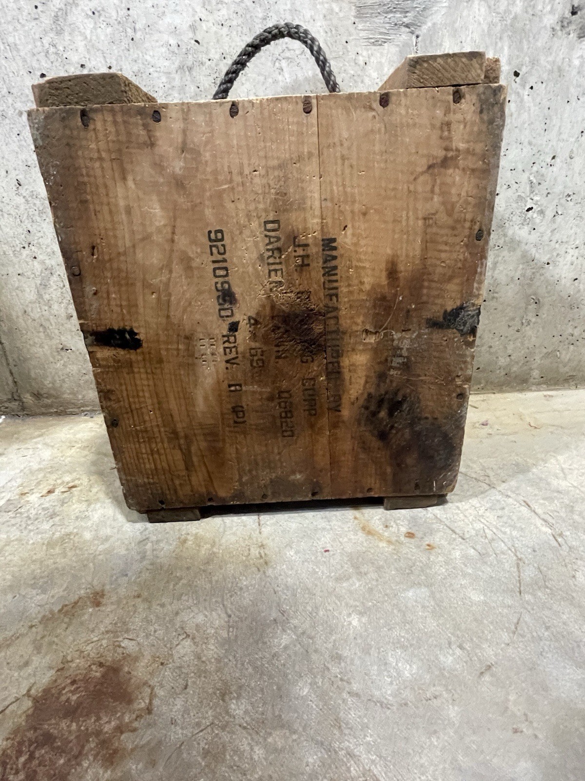 Vintage Empty XM-166  Smoke Grenade Military Wood Shipping Crate
