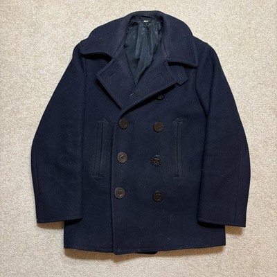 Buzz Rickson's Pea Coat Mens 38 Navy Wool USN Naval Jacket BR11554