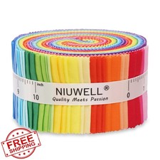 Niuwell Rainbow Jelly Roll Fabric 40 Strips 2.5"