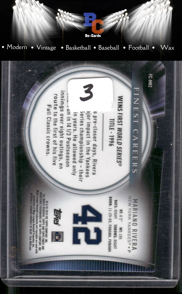 2019 Finest #FC-MR2 Mariano Rivera Finest Careers - Image 2 of 2