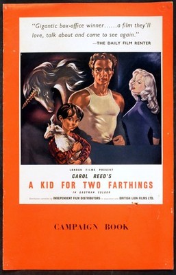A KID FOR TWO FARTHINGS 1955 Celia Johnson, Diana Dors UK CAMPAIGN BOOK