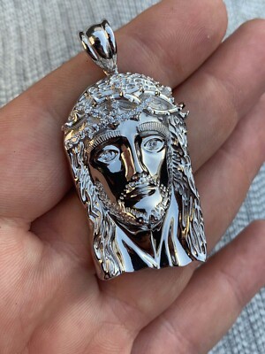 Solid 925 Sterling Silver Jesus Piece 