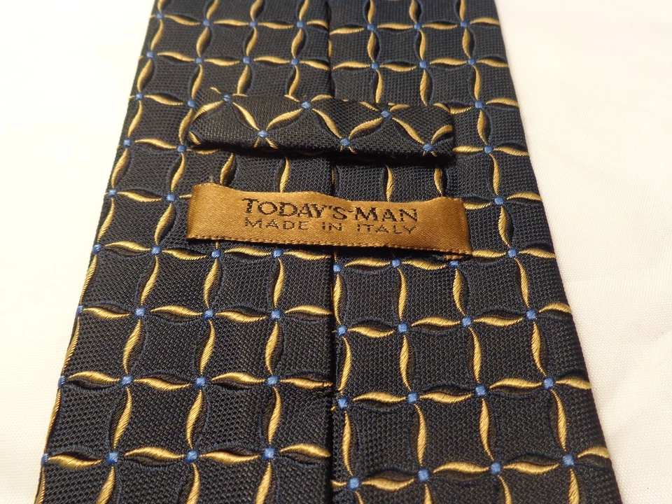 CORBATA HOMBRE HOY NEGRO CON DORADO Y AZUL 4 X 59 Foto 4 de 4