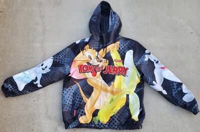 Members Only Tom & Jerry Full Zip Hooded Lightweight Jacket Adult XL