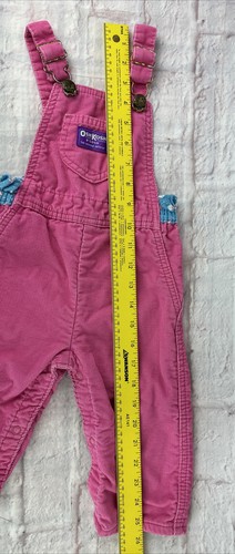 Vintage Oshkosh Overalls Pink Size 24 Months Corduroy Made In USA Lined - Picture 19 of 22