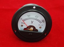 Voltímetro analógico redondo DC 30V medidor de panel de voltaje analógico diámetro. 66,4 mm DH52