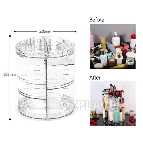 360° Rotating Makeup Organiser Storage Box Cosmetics Holder Display Stand Case - Picture 8 of 10