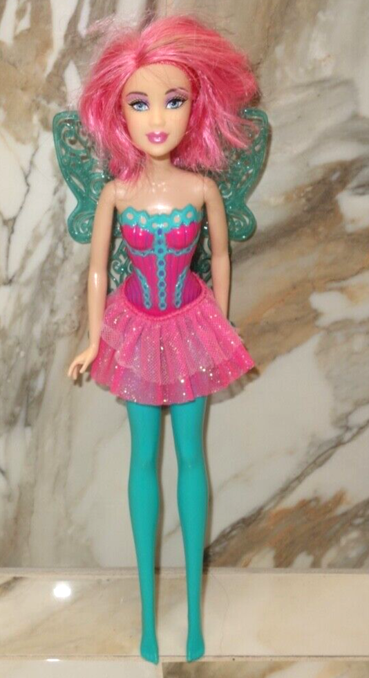 Fashion Fairy Barbie Doll Pink Hair Mattel 2009 ribbons fairytopia As Is