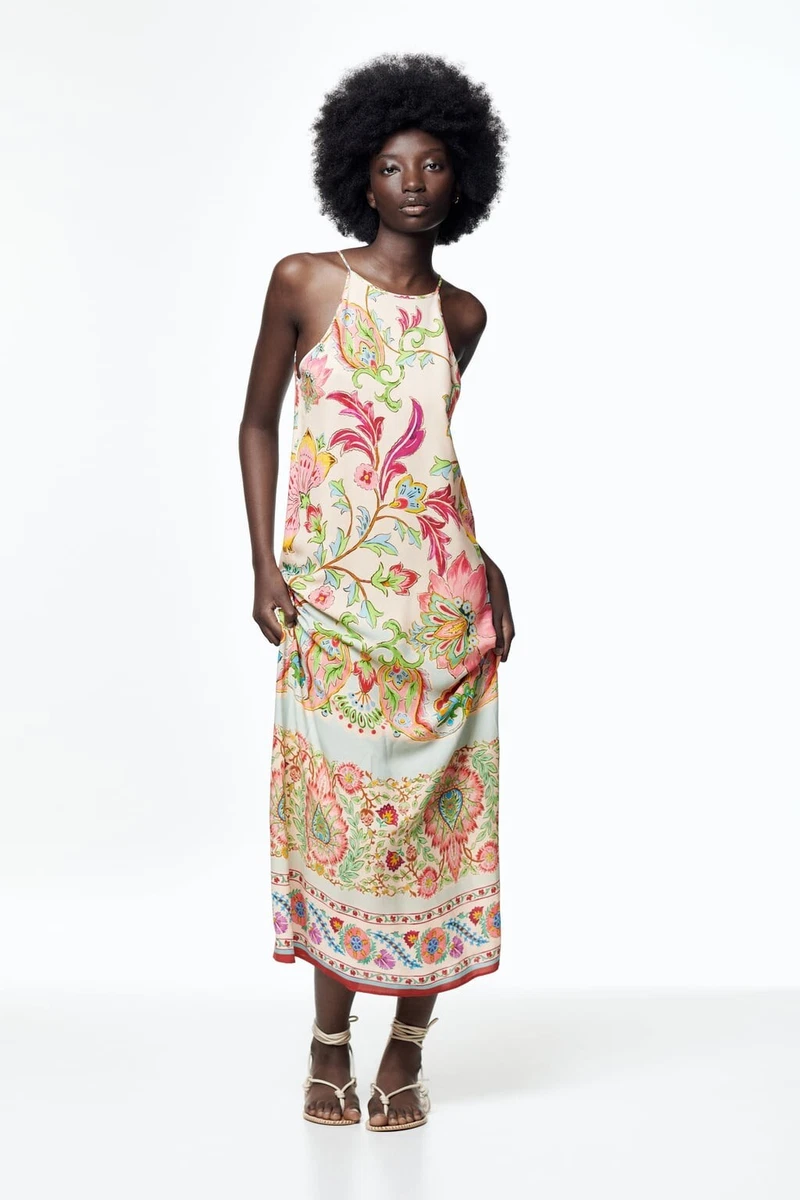 Printed flowing store dress zara