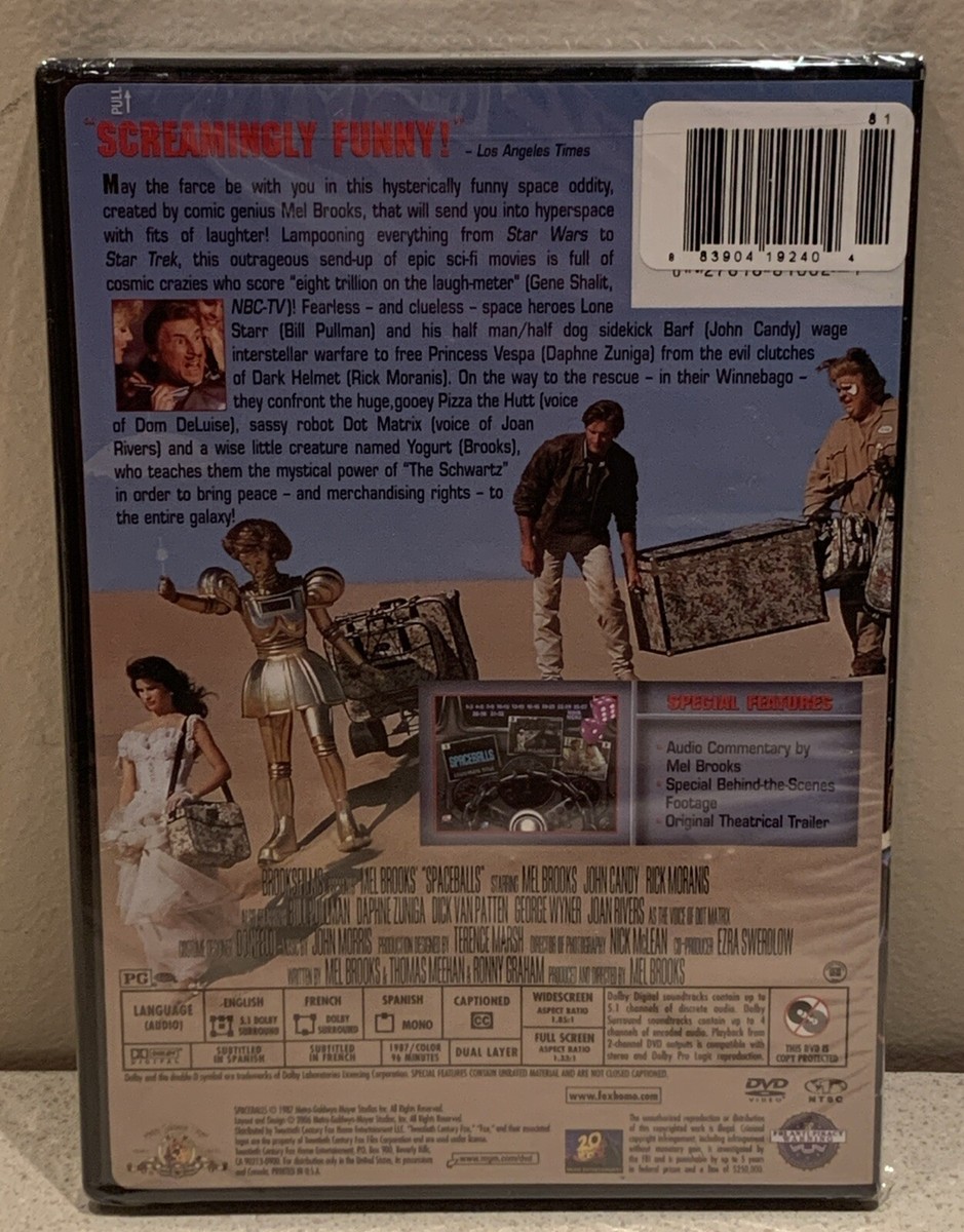 SpaceBalls DVD w/ Special Features. Mel Brooks John Candy. NEW