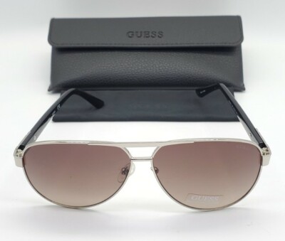 Guess GF5051 10F Aviator Shiny Black/Silver 61x11-140 Sunglasses #3406