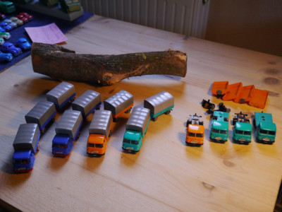 8x Espewe Robur LO 2500 Lastzug mit Anhänger Plane DDR Konvolut 1:87 H0 Bastler