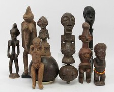 8x African tibal art Hemba, Songye, Yaka, Lozi, Chokwe, Mossi, Zela, Mama figure