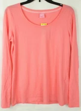 Jenni By Jennifer Moore Women's Sleep Shirt Pink Long Sleeve Pajama Top Size M