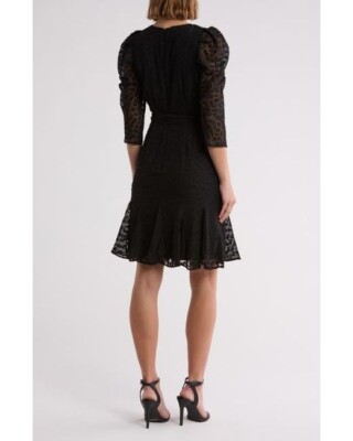 Women's Burnout Logo Print Dress | Black | Size: 8 | Karl Lagerfeld Paris