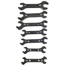 7PCS Double Hose Ended Spanner Tool Kit Wrench Set AN3 to AN20 Black Fongoff