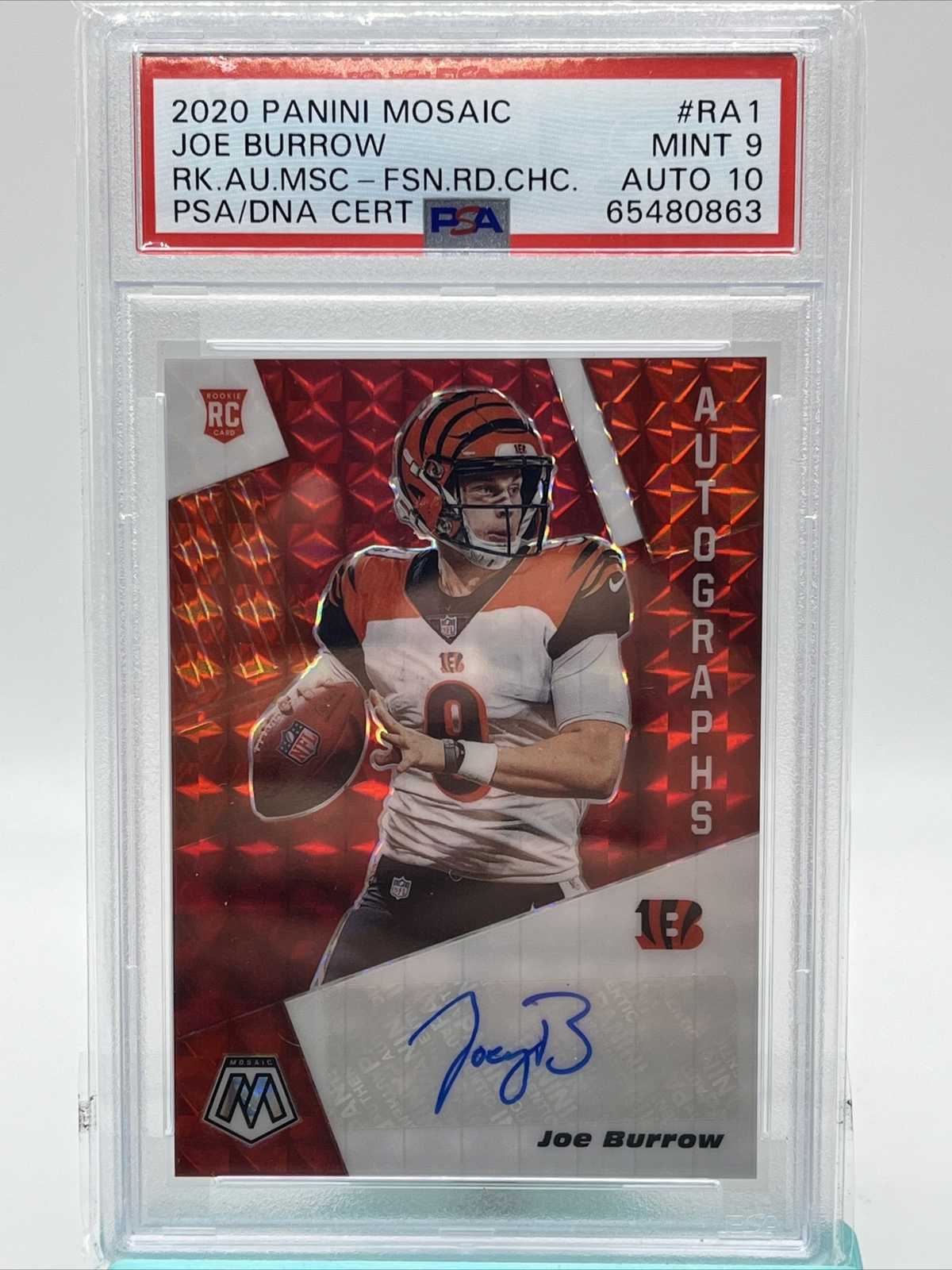 Joe Burrow Panini Mosaic Rookie Autographs Mosaic #RA1 Black Gold Choice