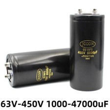63V-450V 1000-47000uF Radial Aluminum Electrolytic Capacitor Black Screw Contact