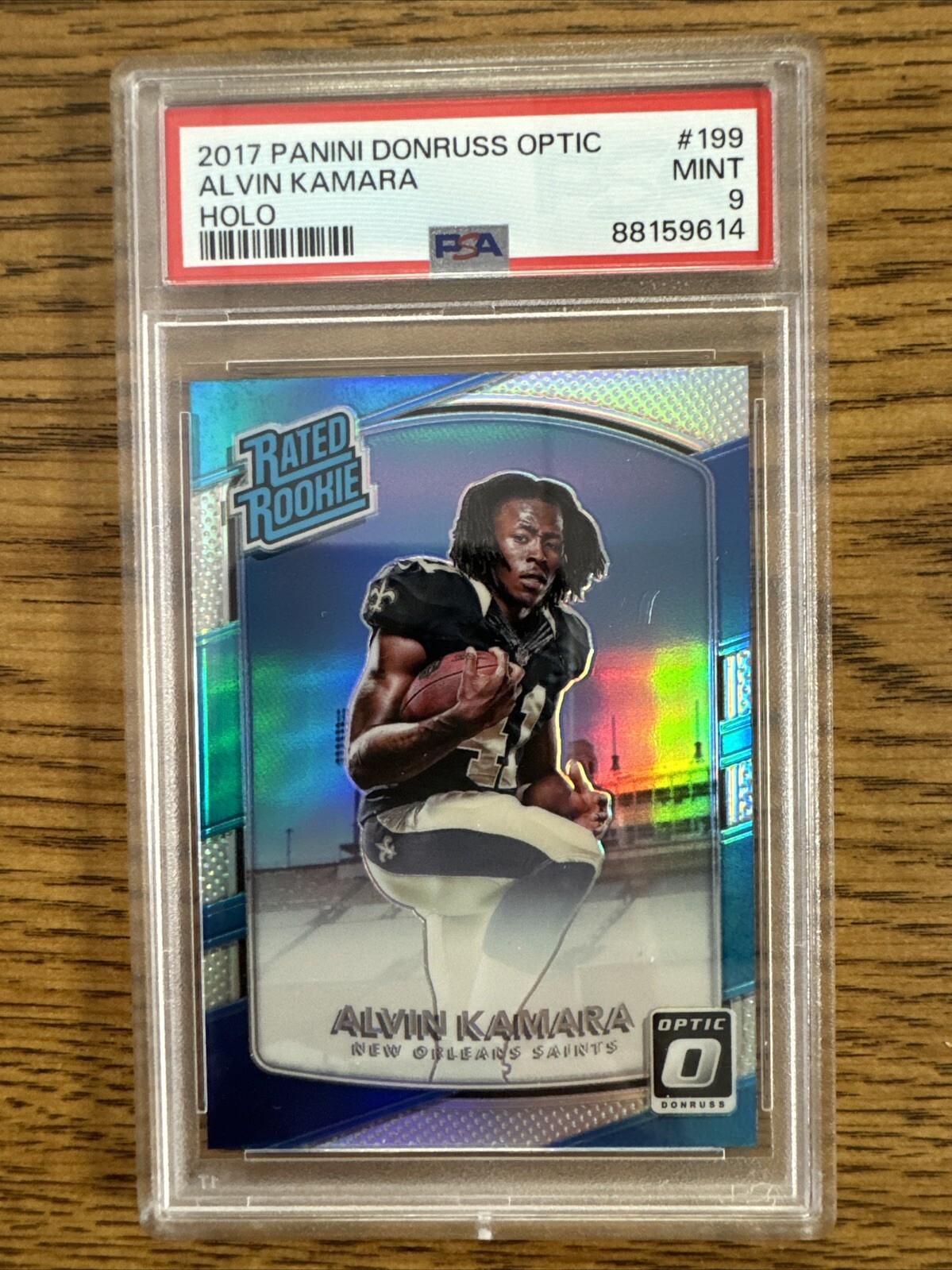 Alvin Kamara 2017 Panini Donruss Optic Holo Silver Prizm Rookie PSA 9 MINT