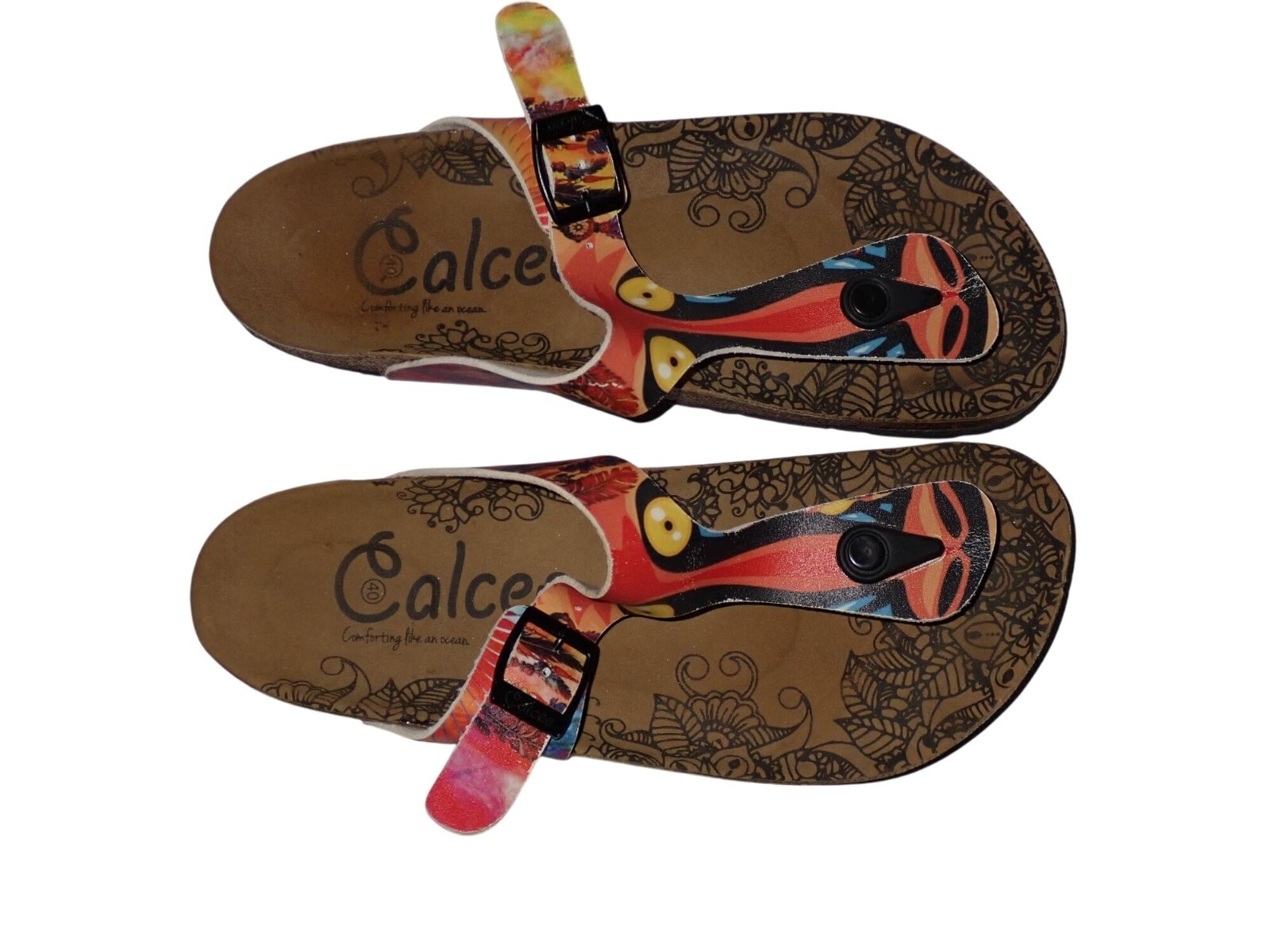 Calceo Colored Feathered Patterned Yellow-Eyed Ch… - image 2