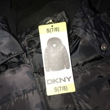 Girls DKNY jacket with fleece lining size 7/8 Black