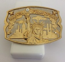limited edition #042176 1886 USA FRANCE 1986 New York commemorative belt buckle