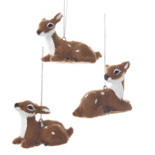 Furry Baby Deer Ornaments