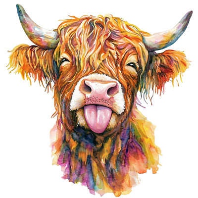 XXL 30X30 Car Sticker Funny Highland Cow Decal