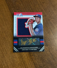 Irving Carter 2017 USA Baseball Silhouette Gold Ink Auto Game Patch 162 Jays /44