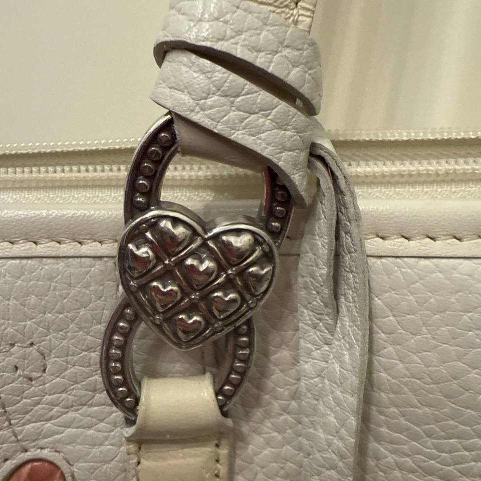 Bolso de Hombro Brighton Fresca Corazones Coloridos Cuero Cartera Blanco - ¡GRAN HALLAZGO!! Foto 3 de 4