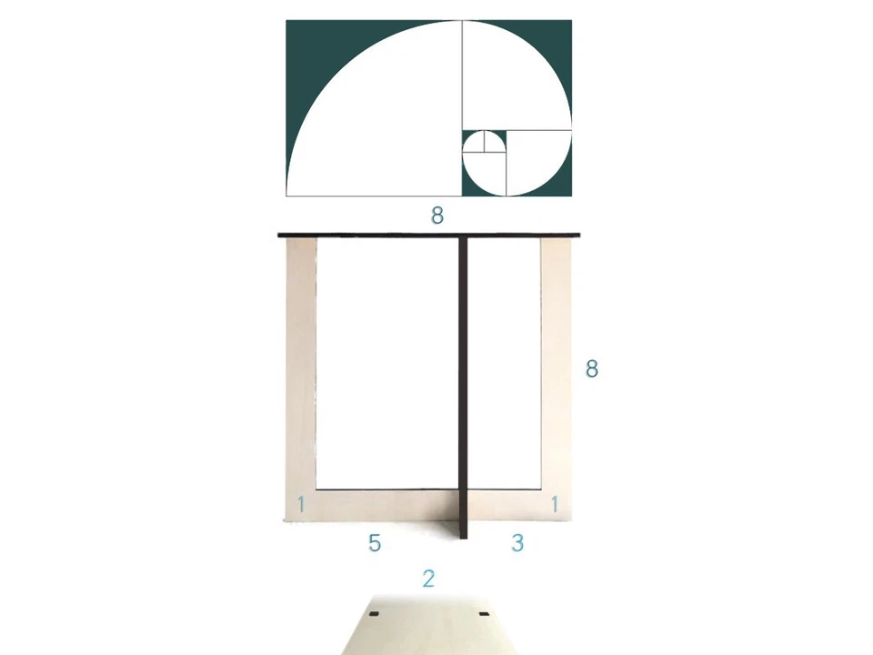 Modern Narrow Console Table for Living Room Inspired by the Fibonacci Series - Image 2 of 4