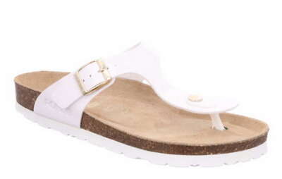 Rohde Pantolette Alba Weiß Lack Zehentrenner FlipFlop Slipper Schlappen 5600 09