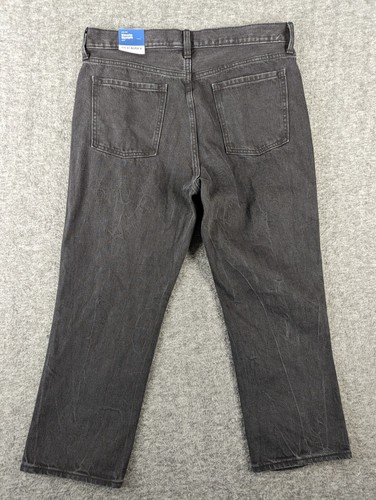 Old Navy Jeans Womens Size 14 Black Denim Distressed Straight Leg Pants - Picture 3 of 14