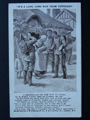WW1 It's A Long Way From Tipperary ERFRISCHERUNG AUF DEM WEG NACH YPERN c1916 Postkarte