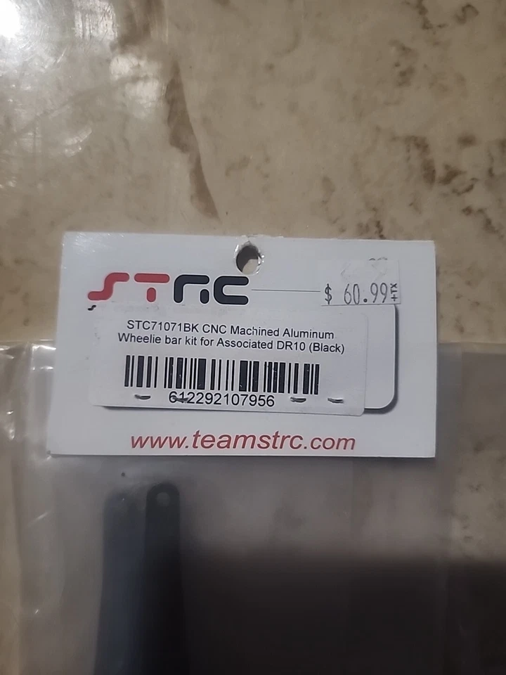 STRC BLACK STC71071BK ALUMINUM adjustable Wheelie Bar Kit Team Associated DR10 - Image 3 of 3