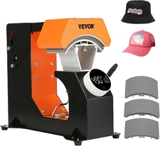 VEVOR 3-In-1 Auto Hat Heat Press Machine for Caps - No Crease, Automatic Release