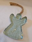 Green Clear Recycled Glass Angel Suncatcher / Ornament Christmas Decor