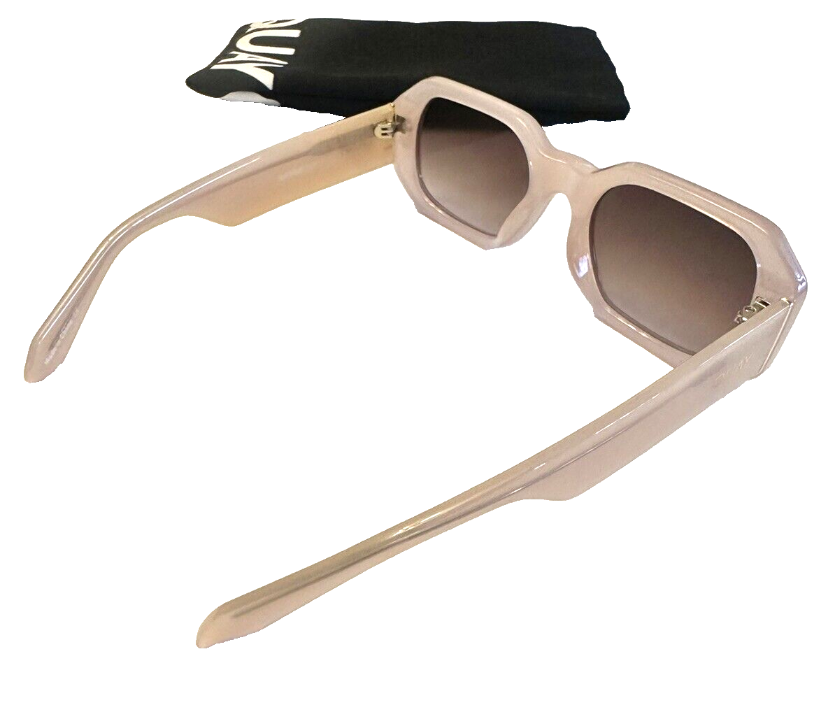 Quay Australia Hyped Up Narrow Hexagon Sunglasses Pink Nude  display picture 1
