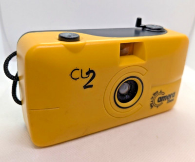 CU2 'Easy to Use' 35mm Film Camera Yellow Basic Design Plastic Case Wrist Strap