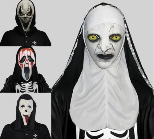 Mascarade d'Halloween en latex masque effrayant farce fête cosplay accessoires cosplay - Photo 1 sur 12