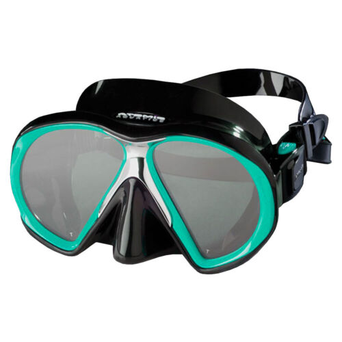 Used Atomic Aquatics SubFrame Black Skirt Dive Mask - Black / Aqua Medium Fit