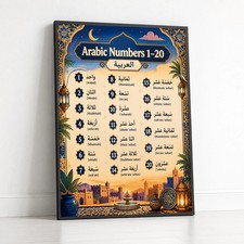 Poster Learn Arabic - Numbers 1-20 Fun Wall Art Ultra-HD