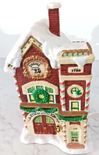 VINTAGE  Christmas Ceramic Fire  Illuminated House SHOWS OUTSIDE AND INSIDE 12"