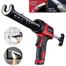 Electric Dripless Caulking Gun Cordless Tool Gun Caulk Gun with LED Light 6W