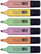 Q-Connect Pastel Highlighters Pack of 6 