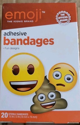 emoji Kid (Emojis) Plastic Adhesive Bandage Sterile .75 x 3''  , 20 Per Box