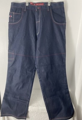 Vintage Y2k Musso Embroidered Baggy Jnco Streetwear Skater Jeans Size 42x34